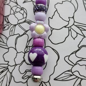 Cell Phone Charm Purple Handcrafted